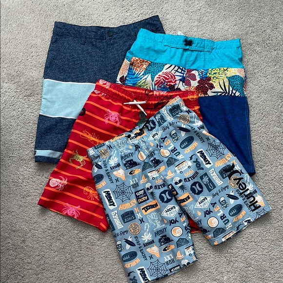 Hurley Other - Hurley Land’s End etc LOT OF 4 Kids' Print Shorts Swim Trunks size 10 12 M
